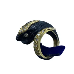 Bague en or diamants onyx
