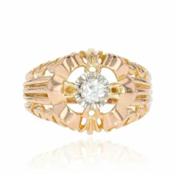 Bague en or et diamant ajourée vintage