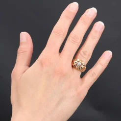 Bague en or et diamant ajourée vintage