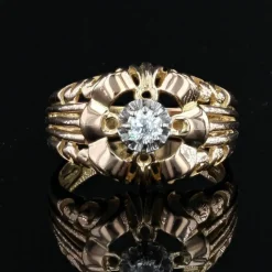 Bague en or et diamant ajourée vintage