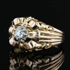 Bague en or et diamant ajourée vintage