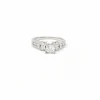 Bague en or et platine avec diamant princesse