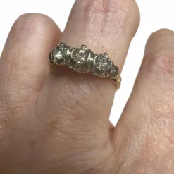 Bague en or et platine avec diamants