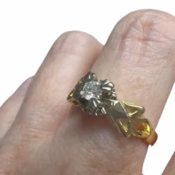 Bague en or et platine avec diamants