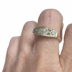 Bague en or et platine avec diamants