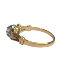 Bague en or et platine avec diamants