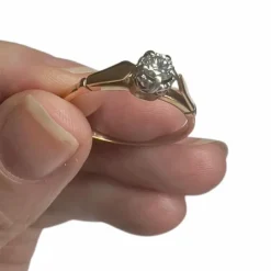 Bague en or et platine avec diamants