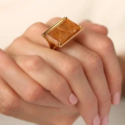 Bague en or et quartz