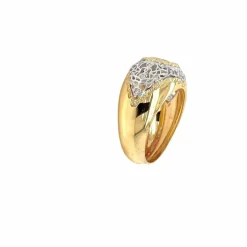 Bague en or filigrane de diamants non chauffée avec rubis de Birmanie certifié vintage