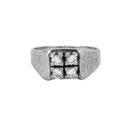 Bague en or gris et diamants