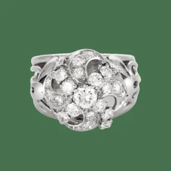Bague en or gris et diamant