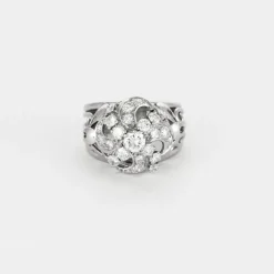 Bague en or gris et diamant
