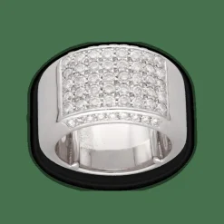 Bague en or gris massif avec diamants 2 Cts