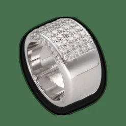 Bague en or gris massif avec diamants 2 Cts