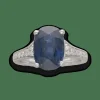 Bague en or gris saphir et diamants brillants