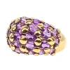 Bague en or jaune 18 carats sertie de 29 améthystes