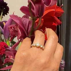 Bague en or jaune 18 carats avec diamants