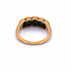 BAGUE EN OR JAUNE 18 KT AVEC CABOCHON TURQUOISE