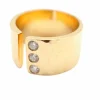 Bague en or jaune 750 mil et diamants