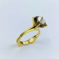 Bague en Or Jaune & Quartz Fumé