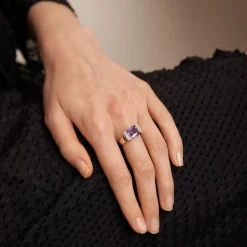 Bague en Or jaune, Améthyste