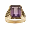 Bague en or jaune avec améthyste