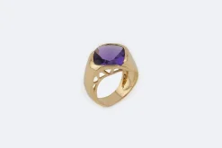 Bague en or jaune avec améthyste