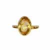 Bague en or jaune avec citrine ovale