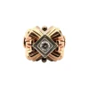 Bague en or jaune avec diamant central