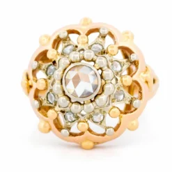Bague en or jaune avec diamants