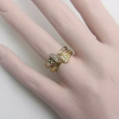 Bague en or jaune avec diamants