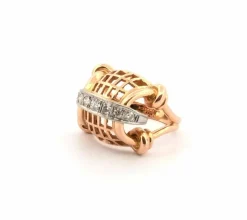 Bague en or jaune avec diamants