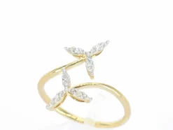 Bague en or jaune avec diamants