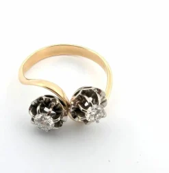 Bague en or jaune avec diamants