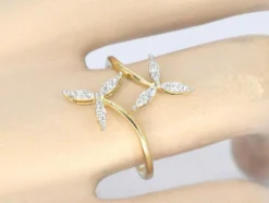 Bague en or jaune avec diamants