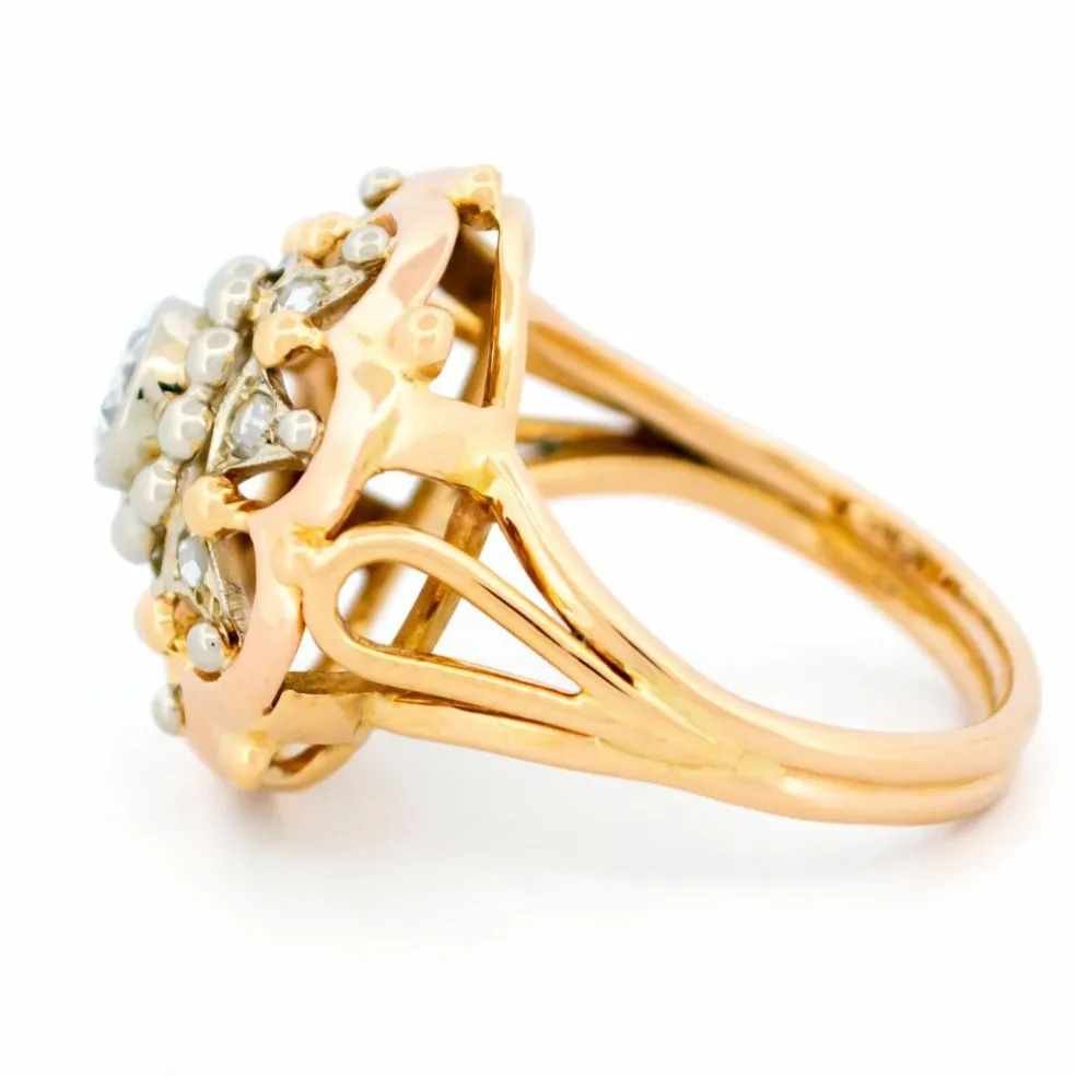 Bague en or jaune avec diamants