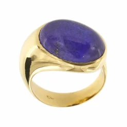 Bague en or jaune avec lapis-lazuli