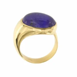 Bague en or jaune avec lapis-lazuli