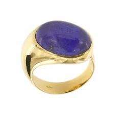 Bague en or jaune avec lapis-lazuli