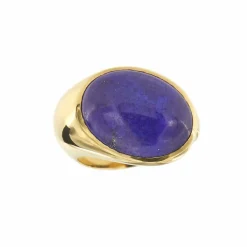 Bague en or jaune avec lapis-lazuli