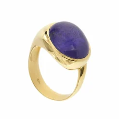 Bague en or jaune avec lapis-lazuli