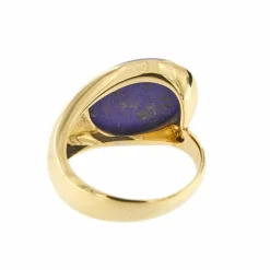 Bague en or jaune avec lapis-lazuli