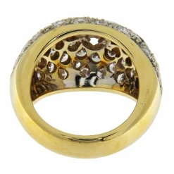 Bague en or jaune avec pavé de diamants