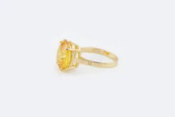 Bague en or jaune avec quartz fumé