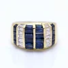 Bague en or jaune avec saphirs baguettes