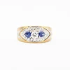 Bague en or jaune avec saphirs et diamants