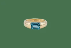 Bague en or jaune avec topaze