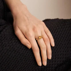 Bague en Or jaune, citrine