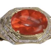 Bague en or jaune déclaration art déco Mandarin Garnet