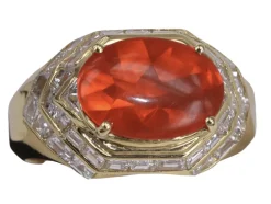 Bague en or jaune déclaration art déco Mandarin Garnet